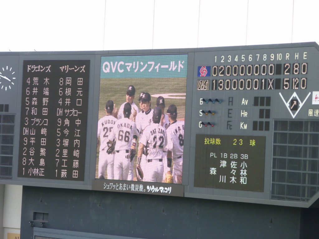 マリーンズ勝利